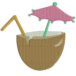 Stickdatei - Schirmchendrink Kokosnuss